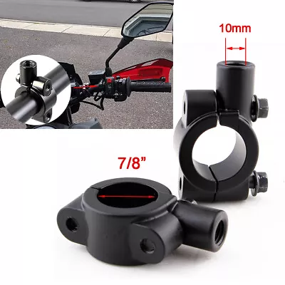 10MM 7/8  Handlebar Mount Clamps Motorcycle ATV Mirrors Turn Signals Adapters • $10.77