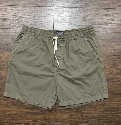 J Crew New York Mens Dock Shorts Olive Green Elastic Drawstring Size Large 35-37 • $14