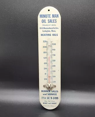 Vintage Minute Man Oil Sales Lexington Massachusetts Advertising Thermometer  • $79.99