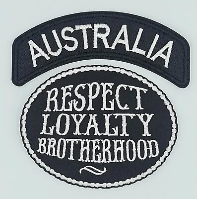 Australia + Respect Biker Harley Davidson Vest Embroidered Patch Iron Sew On • $14.20