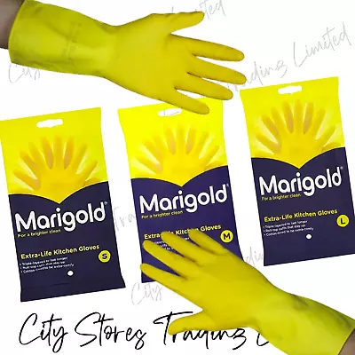 Small Medium Large Marigold Extra Life Strong House Kitchen Gloves Washing Up • £71.86