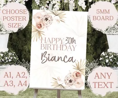Personalised Printed Foam Board Event Sign WEDDING CHRISTENING BIRTHDAY A2 A3 A4 • £14.99