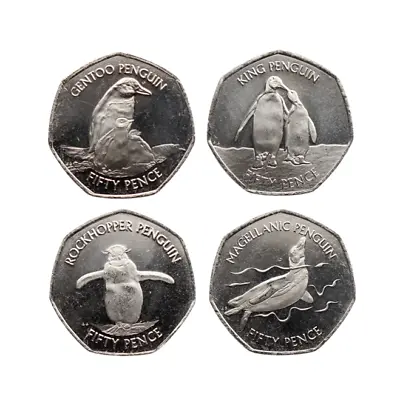 Falkland Islands Penguin 50p 4 Fifty Pence Coin Set 2021 Unc Choose Your Coin  • £4.99