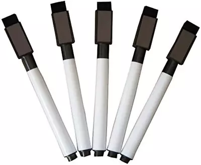 Fine Tip Dry Erase Black Markers With Magnetic Cap And Eraser Perfect For Dry E • $7.75