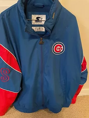 Vintage STARTER CHICAGO CUBS Jacket Men's Size XL MLB Baseball Windbreaker • $79