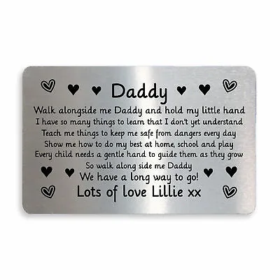 Personalised Christmas Gift For Dad Novelty Metal Wallet Card Gift For Daddy • £4.99