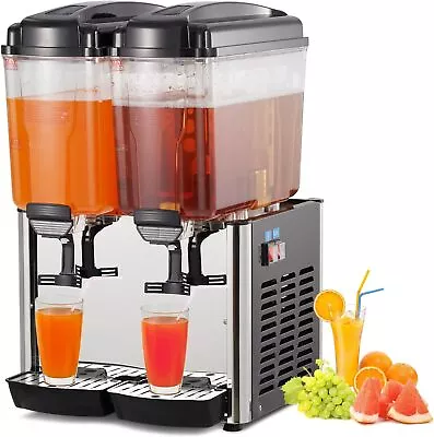 Commercial Cold Beverage Dispenser 9.5 Gal 2 Tanks With Thermostat Controller US • $286.99