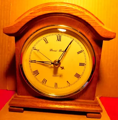 Time~Daniel Dakota Quartz Oak Wood Frame 8 1/2  X 7 1/4  X 3 1/4  Mantle Clock • £26.60