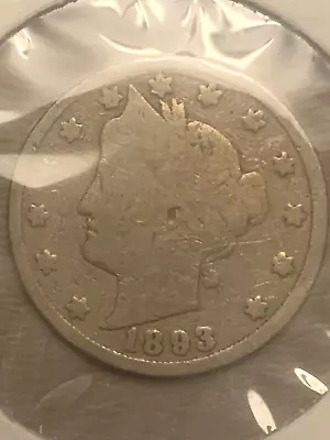 1893-P Liberty  V  Nickel Coin - Free Shipping! • $1.99