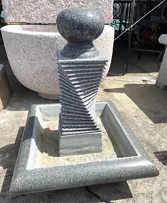 Modern Abstract Self-Contained Gray Granite Fountain • $500