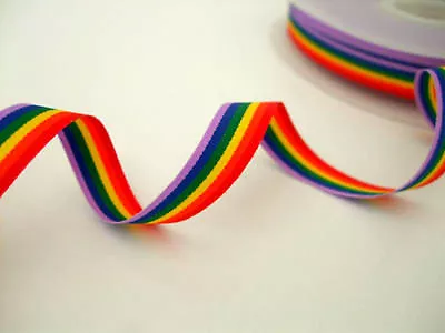 Rainbow Ribbon Wedding Gay Pride 3 Metre Length 3 Widths Bestseller • £3