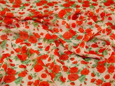 Liberty London Carline Rose Regent Silk Sheer Chiffon Fabric - Per Metre • £35.99