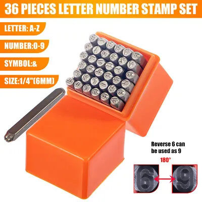 37pc 1/4  Steel Metal Perforated Alphabet And Numeric Stamp Punch Set With Case • $18.59