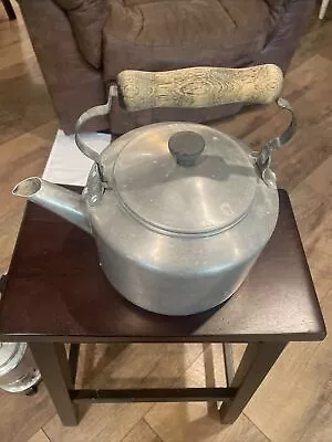 Antique Vintage Large Walker Ware Aluminum Kettle Wooden Handle • $13.99