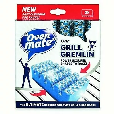 £8.05 • Buy 2 X Oven Mate Grill Gremlin Cooker Shelf BBQ Wire Rack Cleaner Scourer Sponge