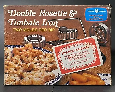 Vintage Double 2 Rosette & 2 Timbale Iron Set Nordic Ware In Original Box U.S.A. • $10.99