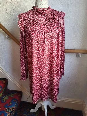 Very Love Heart Dress Sheer Sleeve And Lined Size 12 Uk Vgc #b5 • £6