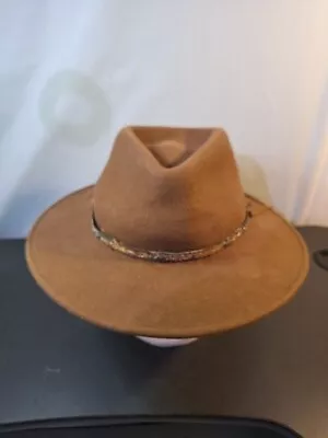 Stetson Crushable 100% Wool Water Repellent Mountain Sky Cowboy Western Hat L • $35