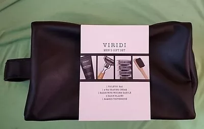 Viridi  Mens Shaving Gift Set Toiletry Bag Razor Shaving Cream Bamboo Toothbrush • $19.79