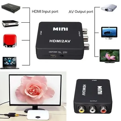 HDMI To RCA AV Adapter Converter Cable CVBS 3RCA 1080P Composite Video Audio • $4.95
