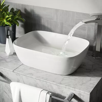 Bathroom Basin Sink Hand Wash Counter Top Wall Mounted Hung Ceramic • £32.59