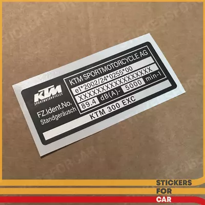 KTM VIN Motorcycle Frame Decal Sticker • $35