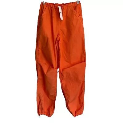 Urban Outfitters Iets Frans Balloon Baggy Tech Pants Size XS 8 10 Orange Cargo • £12.99