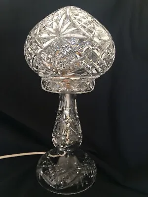 £190 • Buy Vintage Art Deco  Crystal Mushroom Shaped Table Lamp Superb