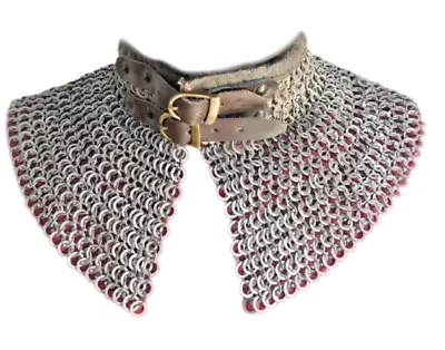 Bishop Mantle Chainmail Collar Flat Riveted Ring Medieval LARP Cosplay Armor • $95