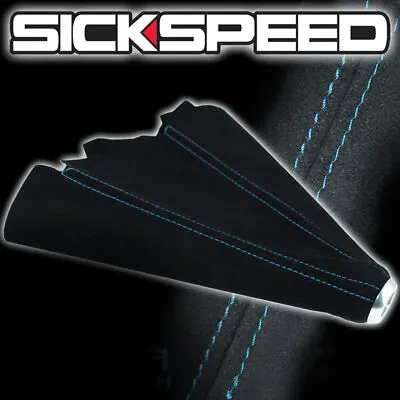 Teal Stitch Black Suede Shift Boot For M/t Manual Shift Gear Cover Shifter B • $18.88