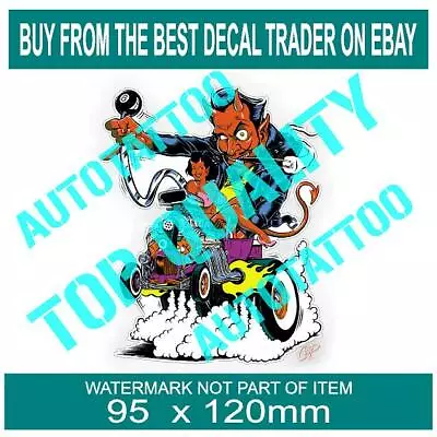 HOT ROD DEVIL Decal Sticker Mancave Rat Rod Hot Rod Vintage Garage Stickers • $5.50