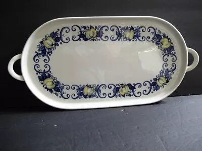 Villeroy & Boch CADIZ Oval Handled Serving Tray 14  Blue Yellow White Luxembourg • $19.99