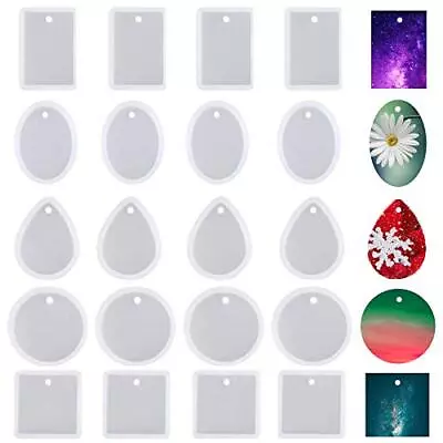 20pcs Jewelry Casting Molds TuNan Silicone Pendant Resin Molds With Hanging H • $12.13