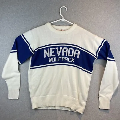 Vintage Nevada Wolfpack Sweater Adult XL White University Nevada Reno Mens • $99.99