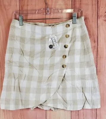 Madewell Tulip-Hem Mini Skirt Sz 8 Undyed Edition Linen Blend NEW • $23.65