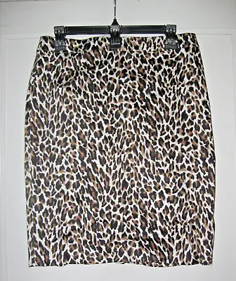 J. CREW Women's The Pencil Skirt Leopard Print Cotton Skirt Sz 8 • $8.99