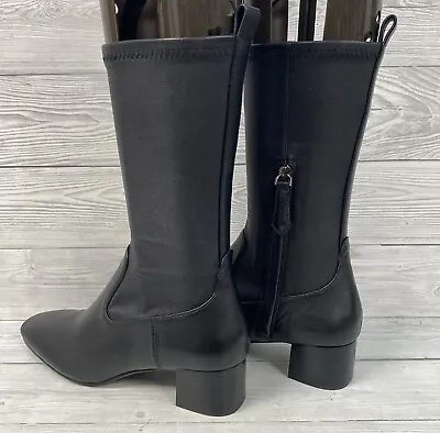 Massimo Dutti Black Soft Leather Women’s Boots UK4 VGC PWB2003042 • £35