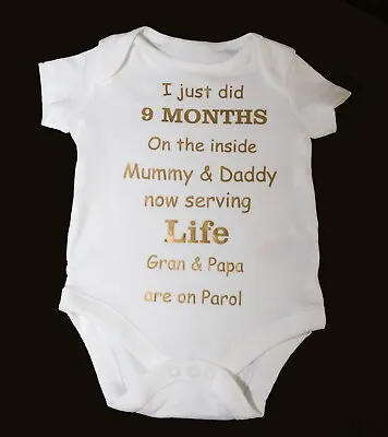 Personalised Baby Grow/Vest 9 Months Inside  • £6