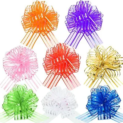 £2.79 • Buy 50mm Large Bow Organza Ribbon 20 Pull Bows Wedding Party Decor Gift Wrapping UK