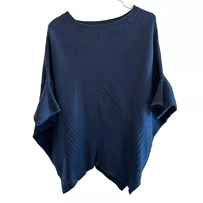 Vince Sweater 100% Cashmere Batwing Slouchy Blue Pullover Size Small • $35