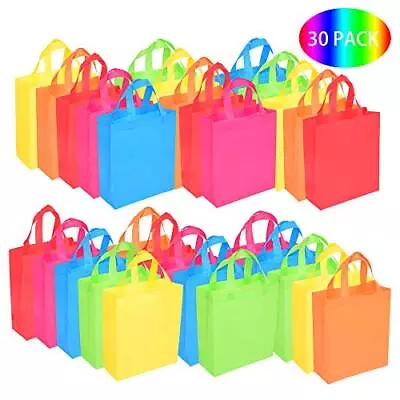 £12.39 • Buy BOENFU 30 Pcs Party Bags With Handles Non-Woven Gift Tote Bags Toy Goody Sweet