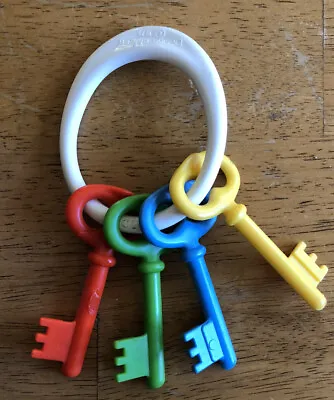 Vintage 1975 Design Chicco Baby Keys Ring Rattle Toy Made In Italy Primary Color • $15.99