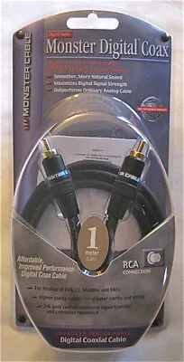 🎁 Monster Cable Digital Coax 1m/3.3ft 🆕 Audio SDC-1m Coaxial INTERCONNECT 🎁 • $23.95