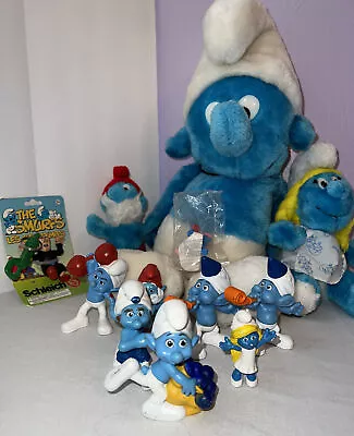 Vintage 1979 3Plush SMURF Stuffed Animal 8 Vinyl Figurines NewGargamel Keychain • $40