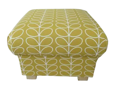 Orla Kiely Mustard Pouffe Dandelion Linear Stem Footstool Fabric Footstall Ochre • £135.95