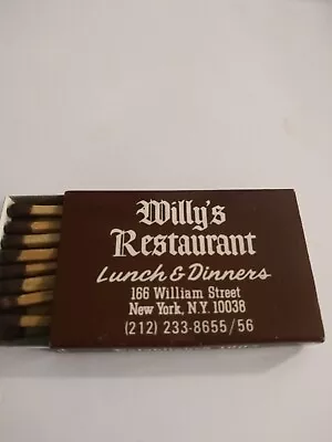 Vintage Wooden Matches From Willy's Restaurant New York New York • $8.95