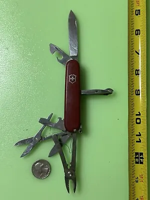 Victorinox Deluxe Tinker Swiss Army Pocket Knife Red 91MM Nice Tools.   #237 • $34.56