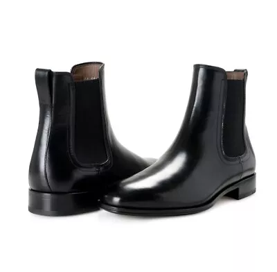 Salvatore Ferragamo Black Darien Chelsea Leather Ankle Boots Size 41/ 7 RRP $995 • $150