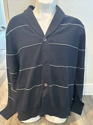 Men's NEW NAUTICA Large Navy Button Up LS Cardigan Sweater MSRP $128!! • $46.99