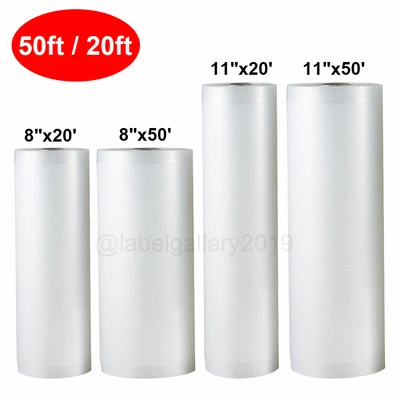 $10.99 • Buy 11 X20' 8 X20' Roll Vacuum Sealer Bags 4Mil Embossed Storage Bag For Food Saver
